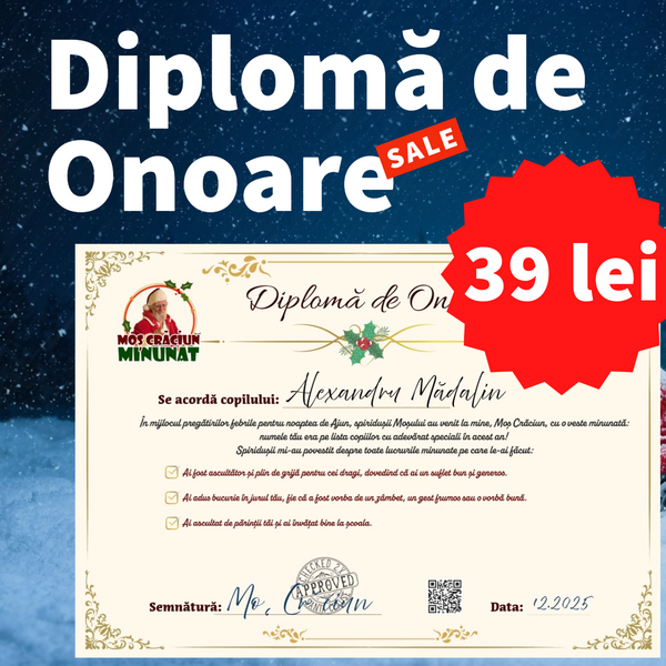 Diplomă Personalizată de la Moș Crăciun